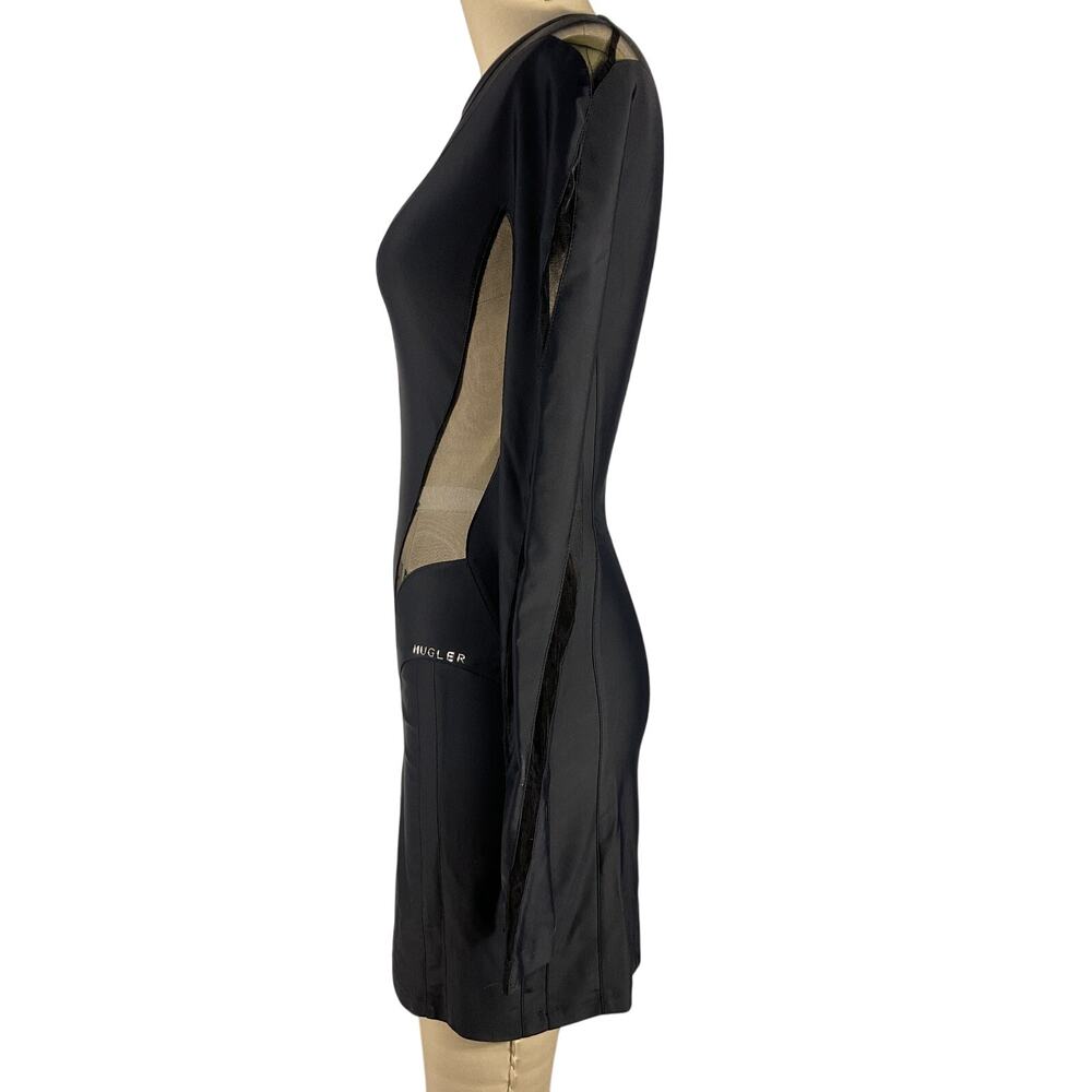 Mugler Sculpting Black Body Shaping Mini Dress Size 38 EU / US 6 - Picture 3 of 7